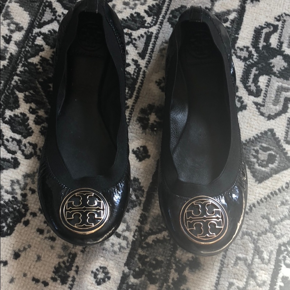 Black & Gold Tory Burch flats